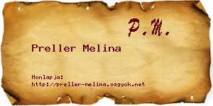 Preller Melina névjegykártya